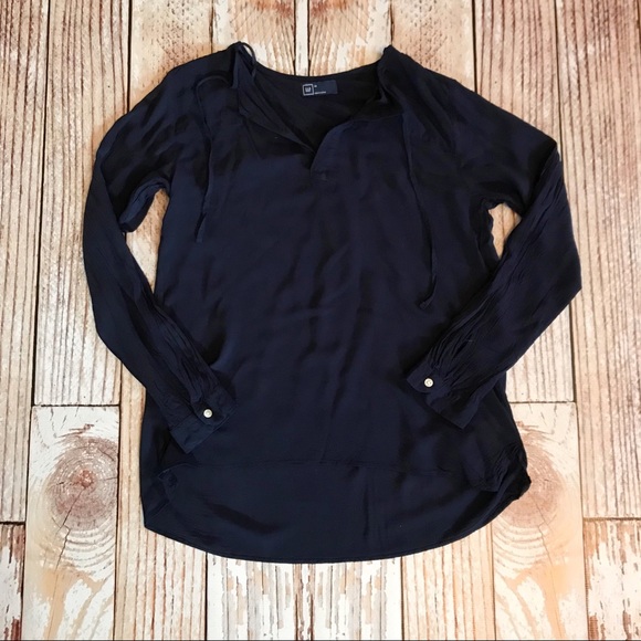 GAP Tops - GAP Navy Blue Viscose Blouse